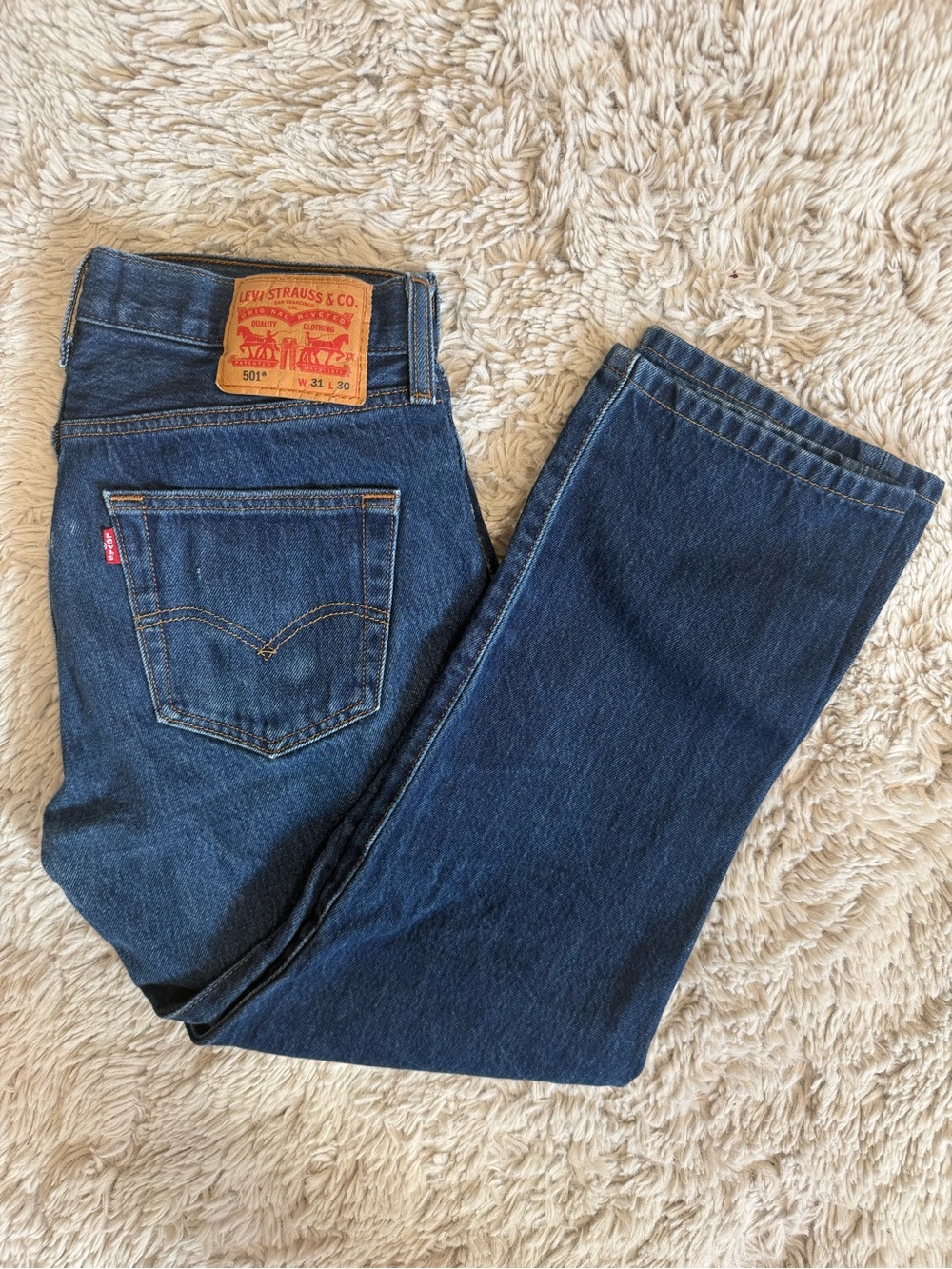Levi's Straight Leg Jeans in Dark Blue Denim